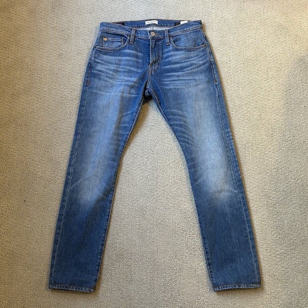 New $235 Ace Rivington CANDIANI Denim Jeans Mens 30x34 Blue Athletic Taper Slim